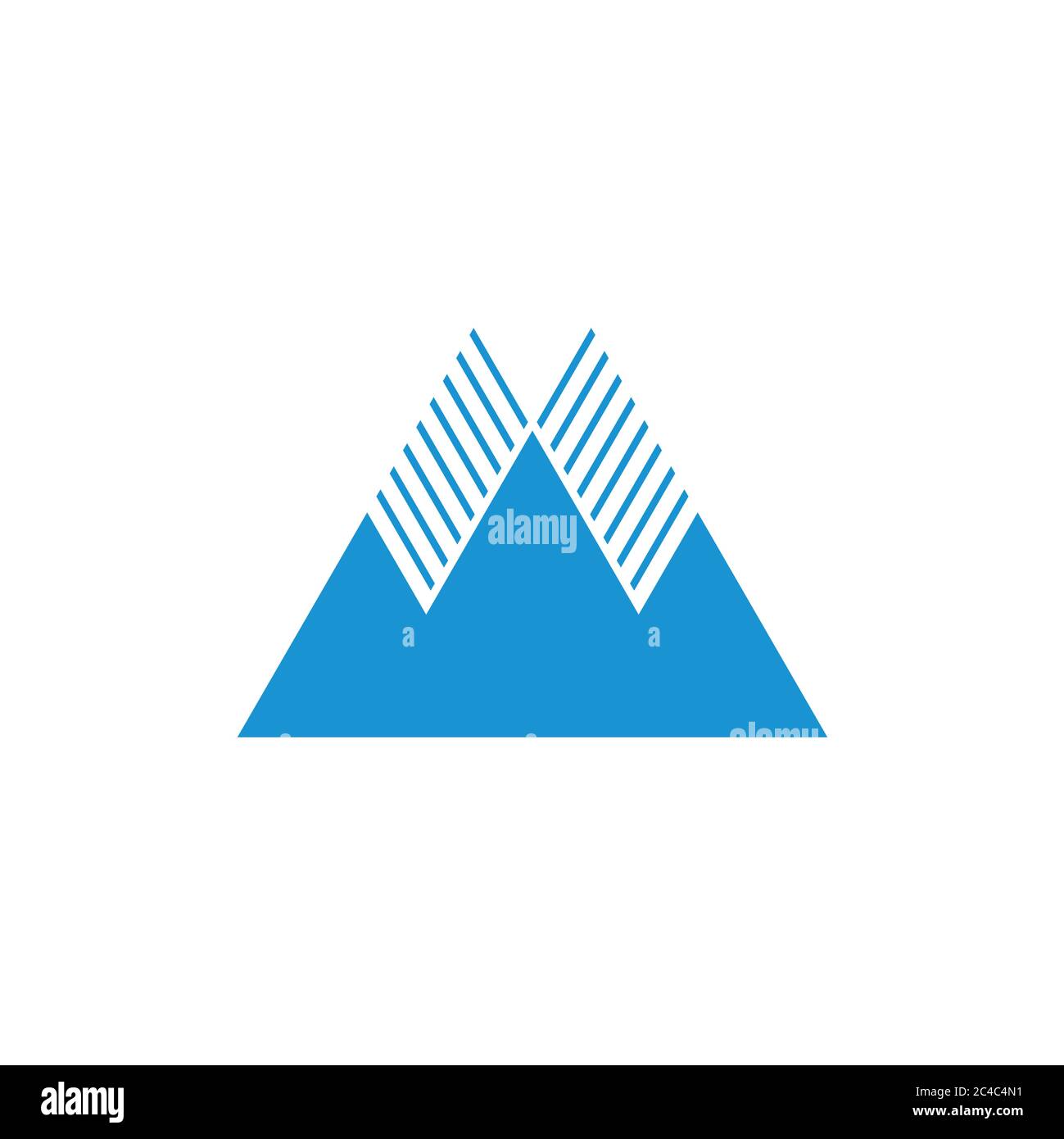 mountain rain disegno geometrico vettore di simbolo Illustrazione Vettoriale