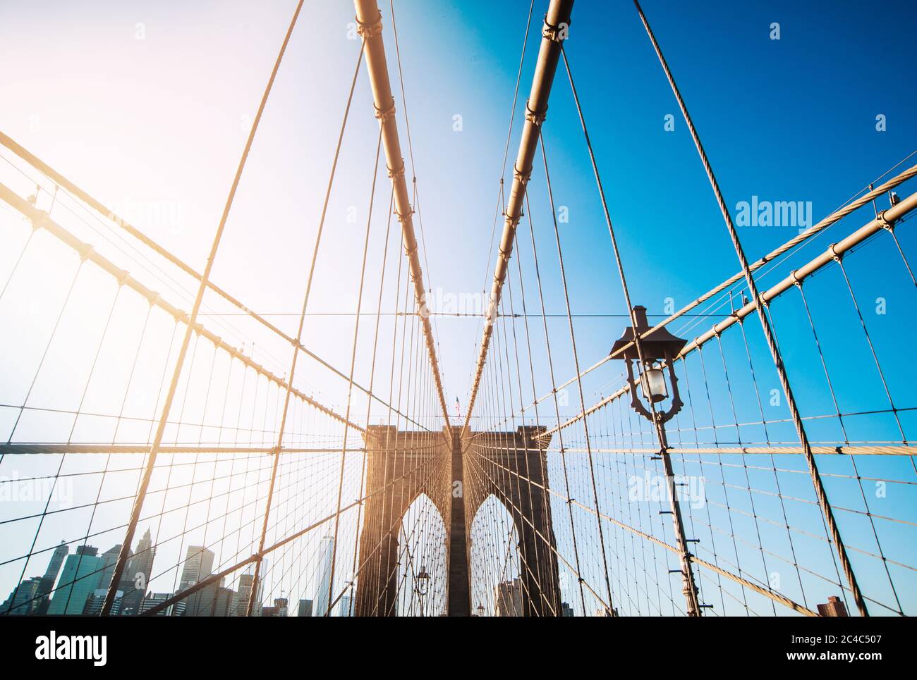 Ponte di Brooklyn a New York Foto Stock