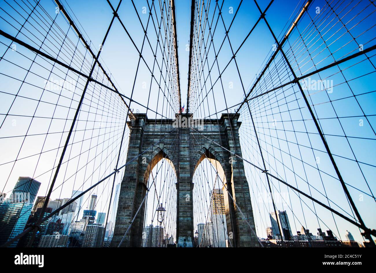 ponte di brooklyn nella città di New york, New York Foto Stock
