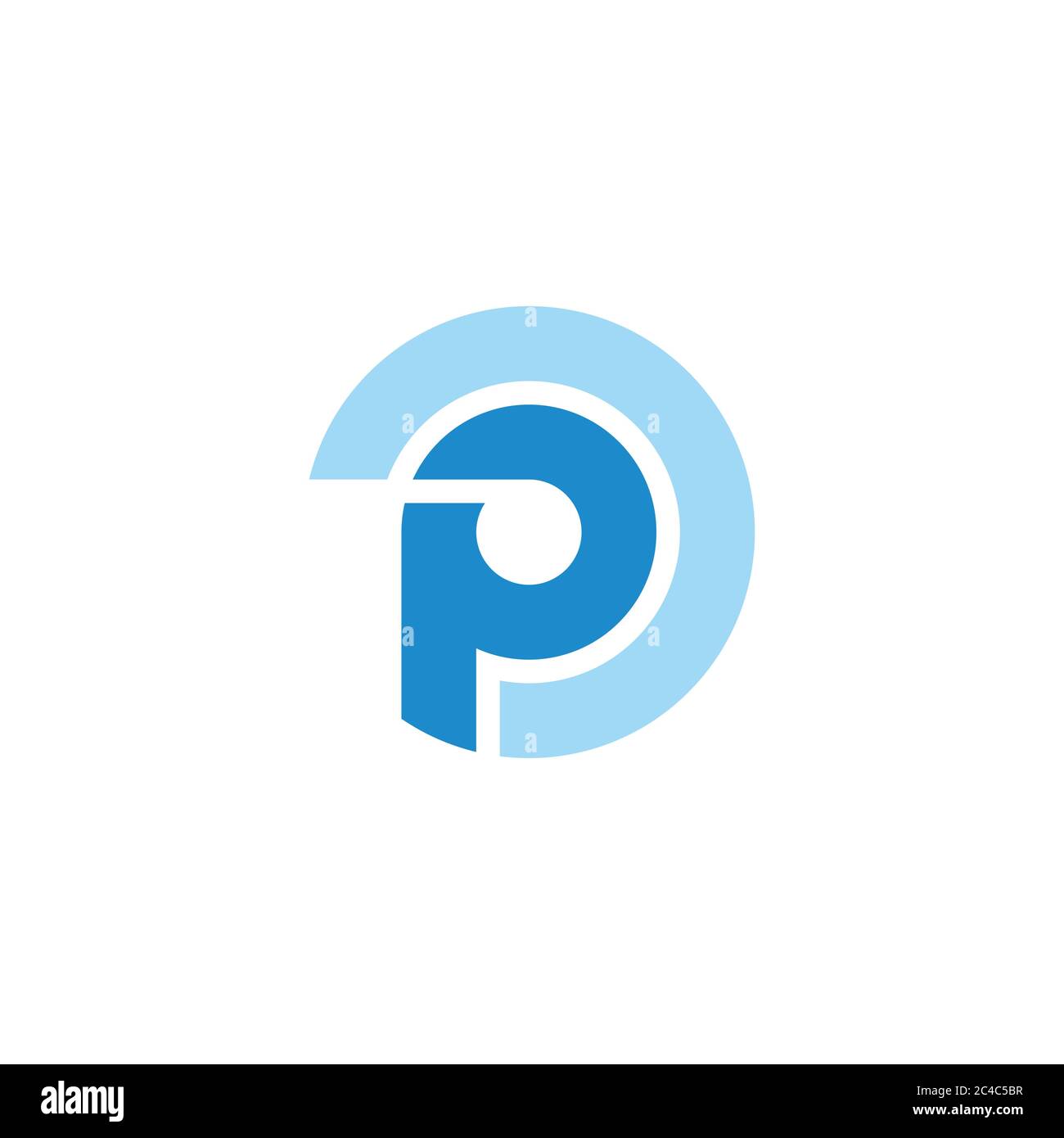 vettore del logo del concetto di protezione della lettera p. Illustrazione Vettoriale