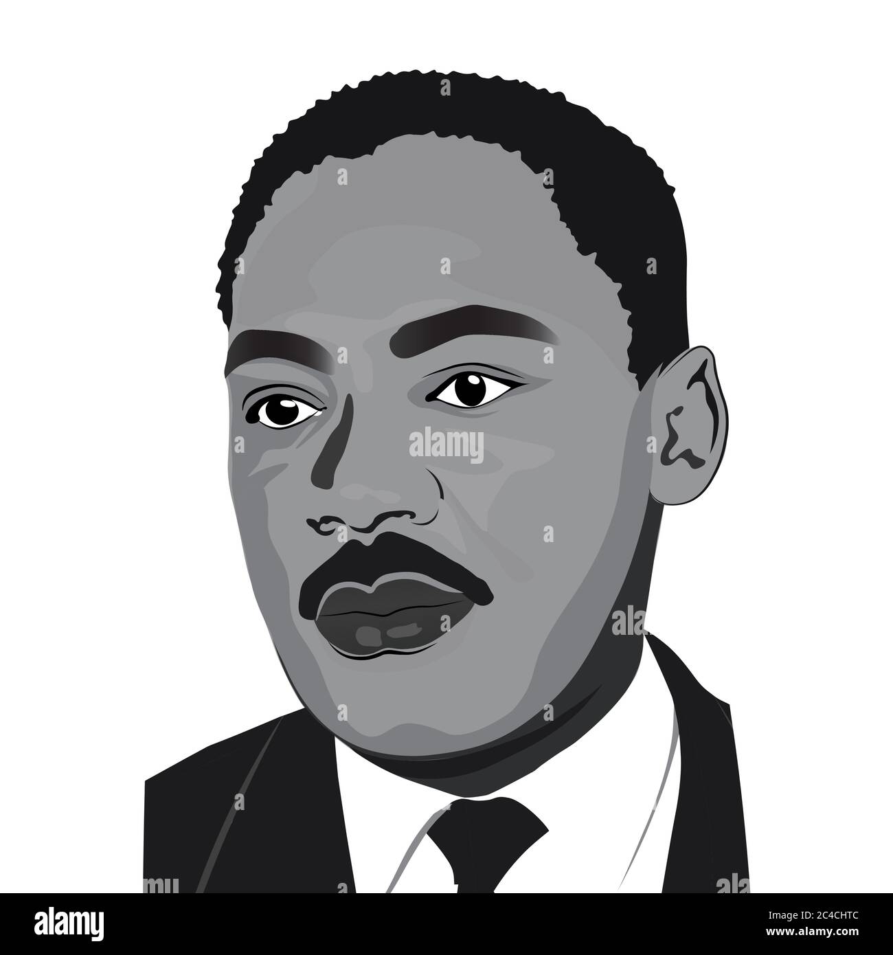 MLK Martin Luther King Jr. Biglietto di auguri di giorno sfondo. Ho una citazione ispiratrice da sogno. Martin Luther Jr. Re Ritratto. Martin Luther King Jr Illustrazione Vettoriale