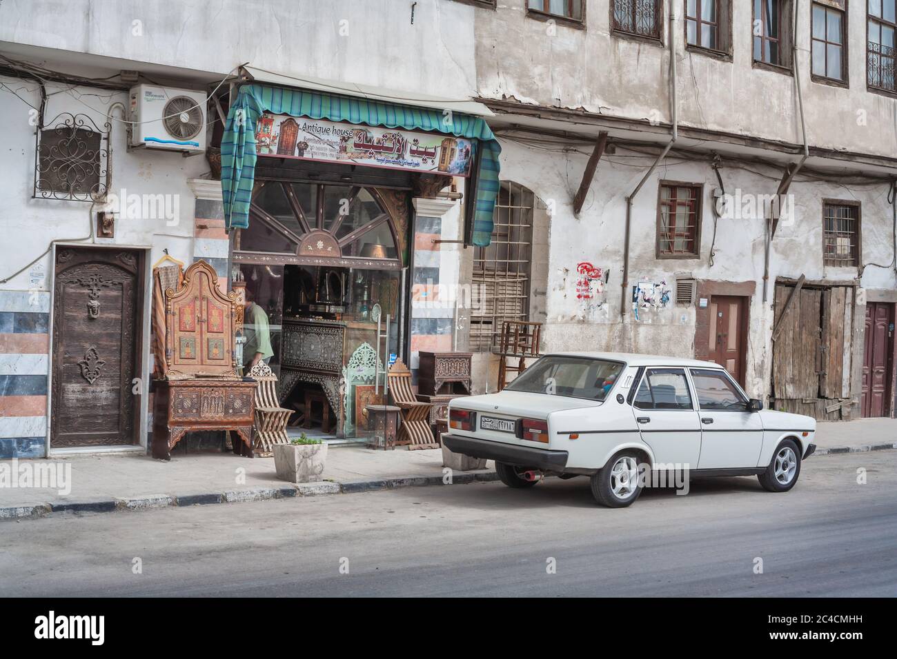 Via nella città vecchia, Damasco, Siria Foto Stock