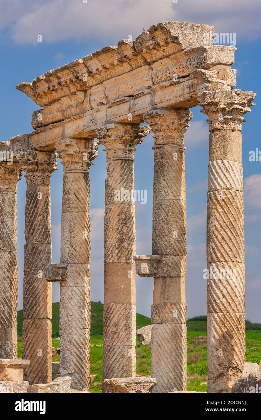 Antica città di Afamea, Afamia, Siria Foto Stock