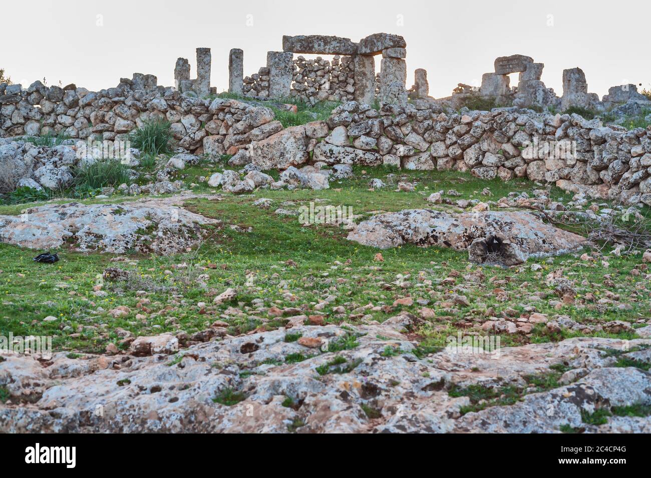 Città morta Serjilla, 6 ° secolo, Jebel Riha, Siria Foto Stock