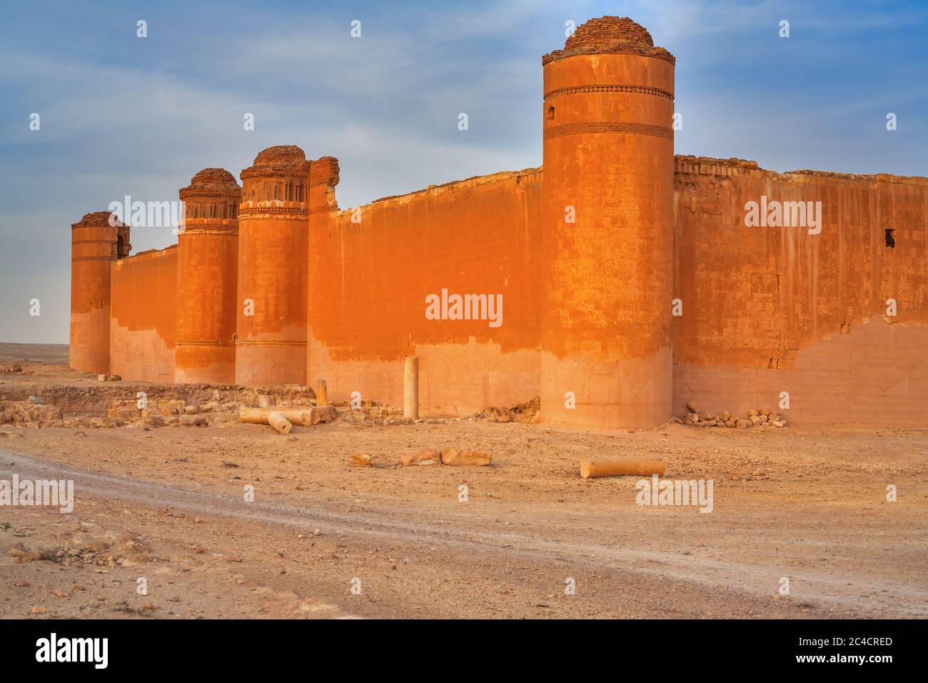 Qasr al-Heer al-Sharqi, palazzo di Umayyad califfh Hisham ibn Abd al-Malik, 743, Siria Foto Stock