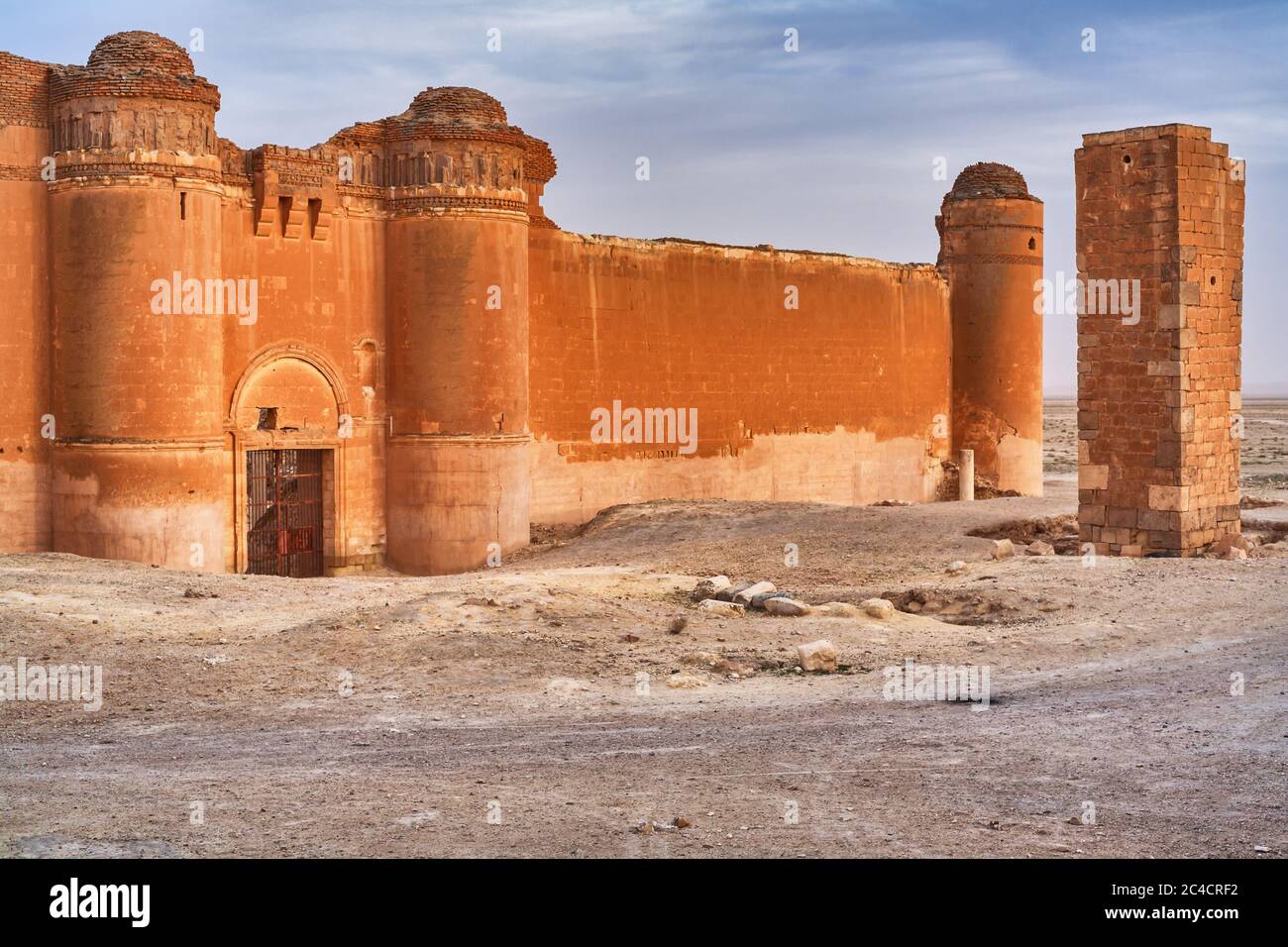 Qasr al-Heer al-Sharqi, palazzo di Umayyad califfh Hisham ibn Abd al-Malik, 743, Siria Foto Stock