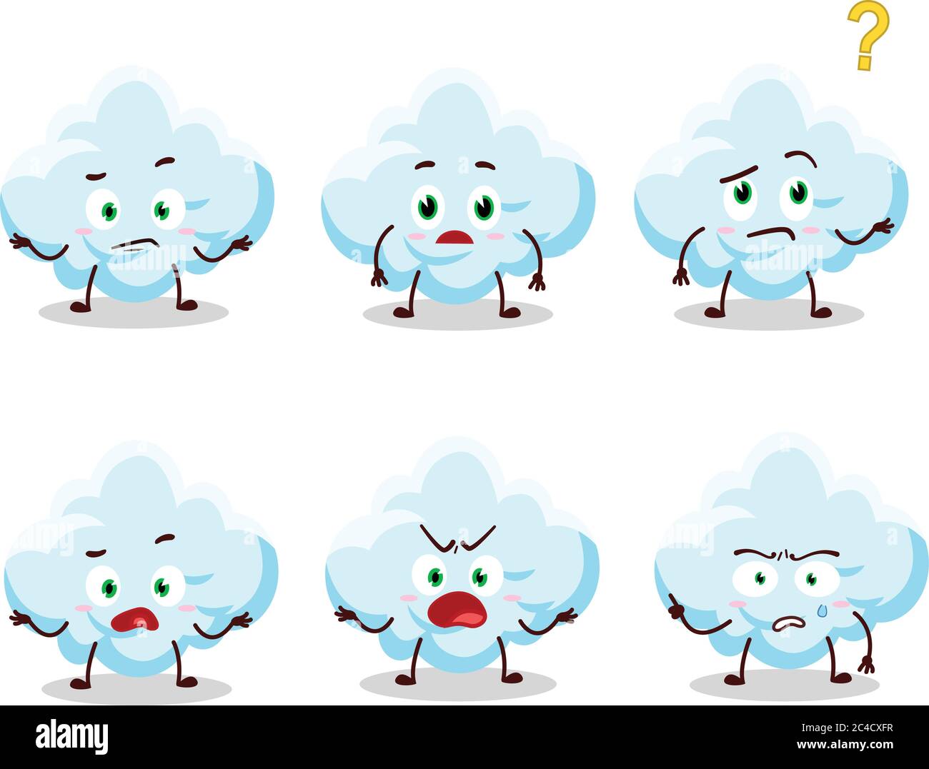 Carattere cartoon di nuvola con che espressione Immagine e Vettoriale -  Alamy