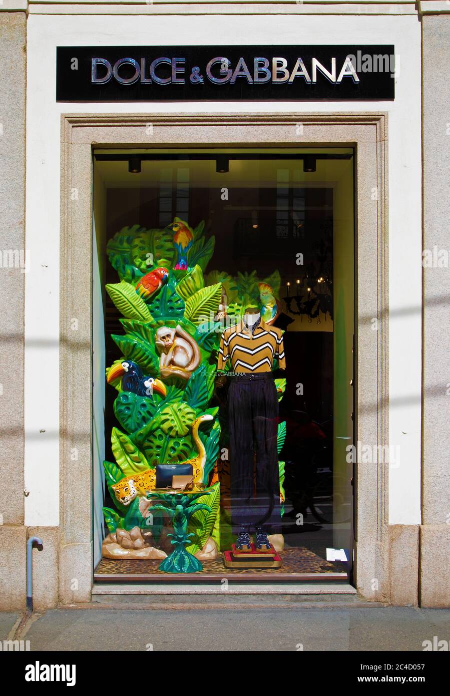 Vetrina del negozio Dolce & Gabbana a Milano Foto Stock