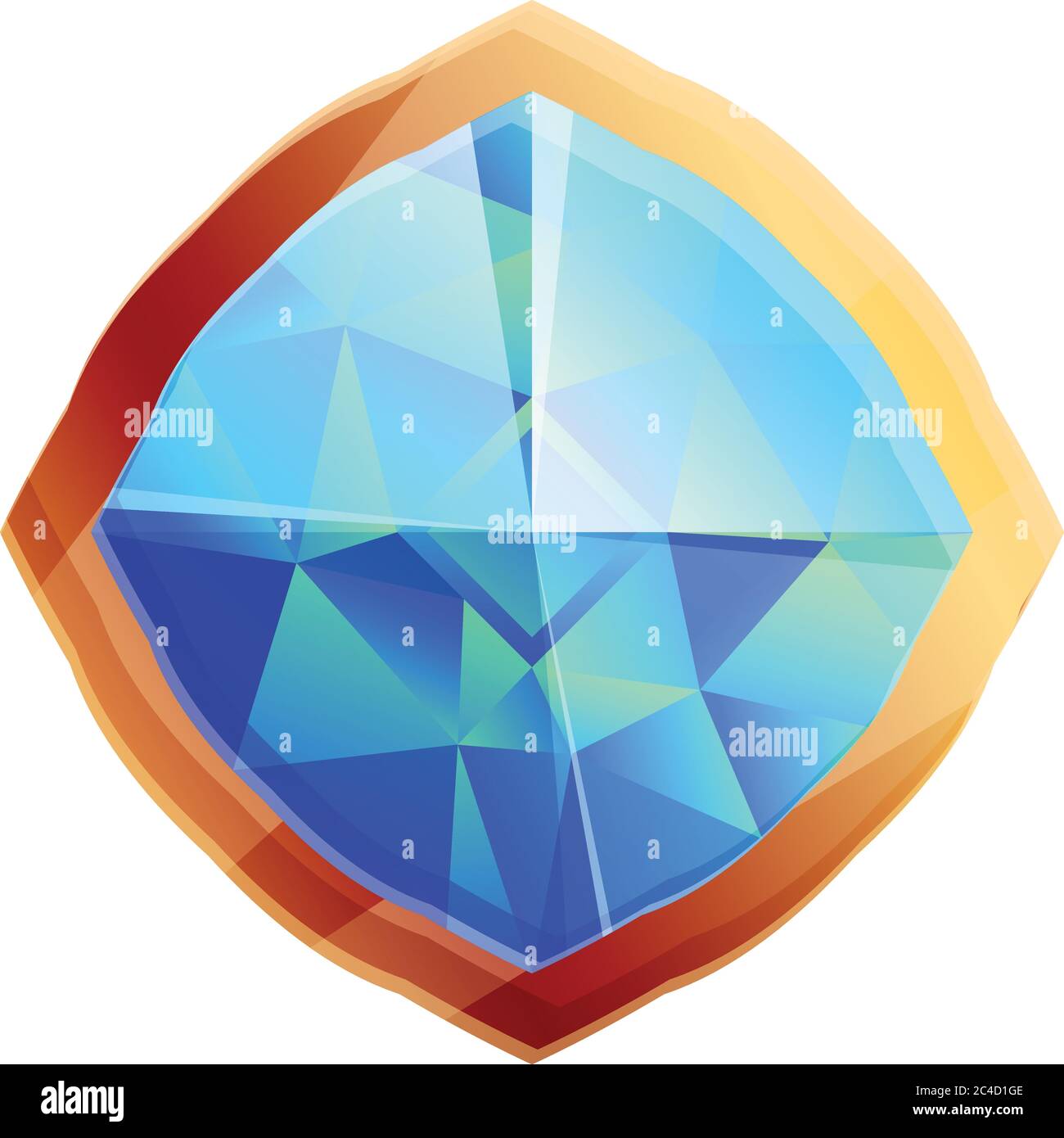 Icona gemma. Cartoon di gemstone vettore icona per web design isolato su sfondo bianco Illustrazione Vettoriale