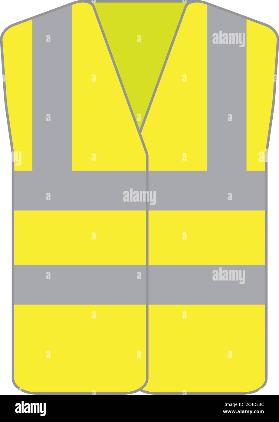 Giacca giubbotto Hi Vis giallo neon icona vettore Illustrazione Vettoriale