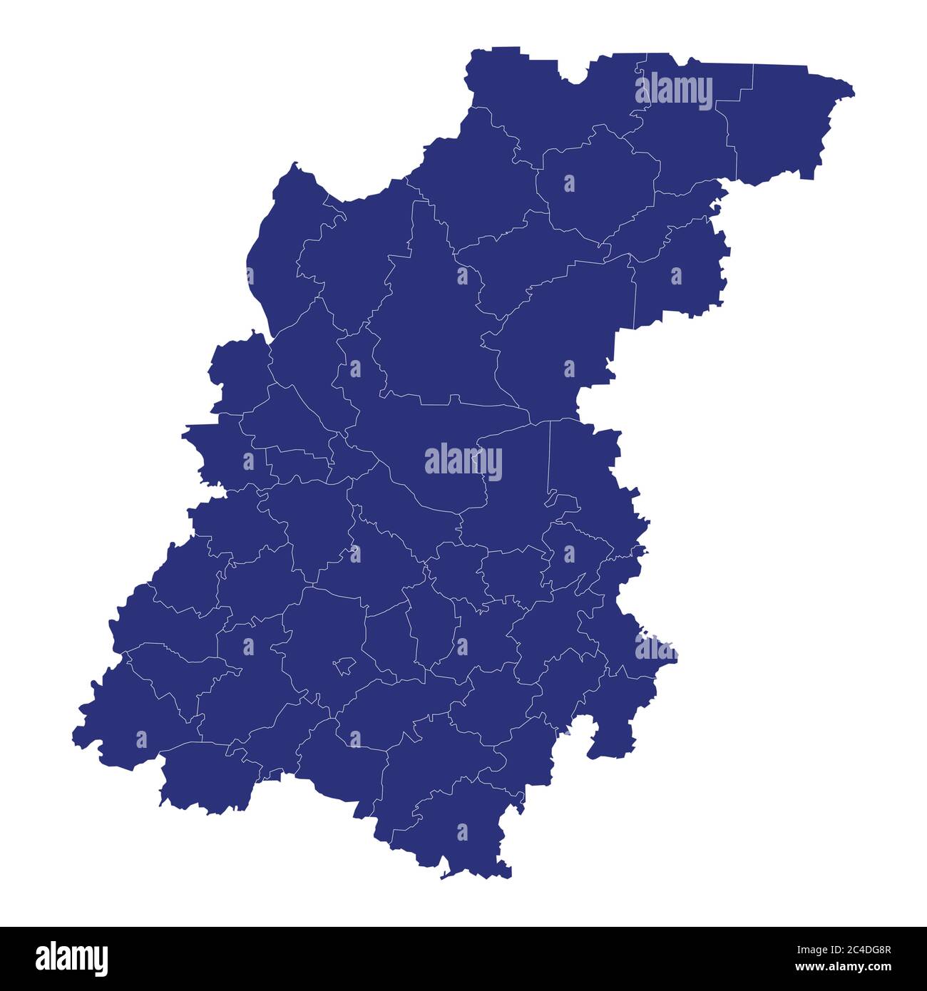 Alta qualità mappa di Nizhny Novgorod Oblast è una regione della Russia con i confini dei distretti Illustrazione Vettoriale