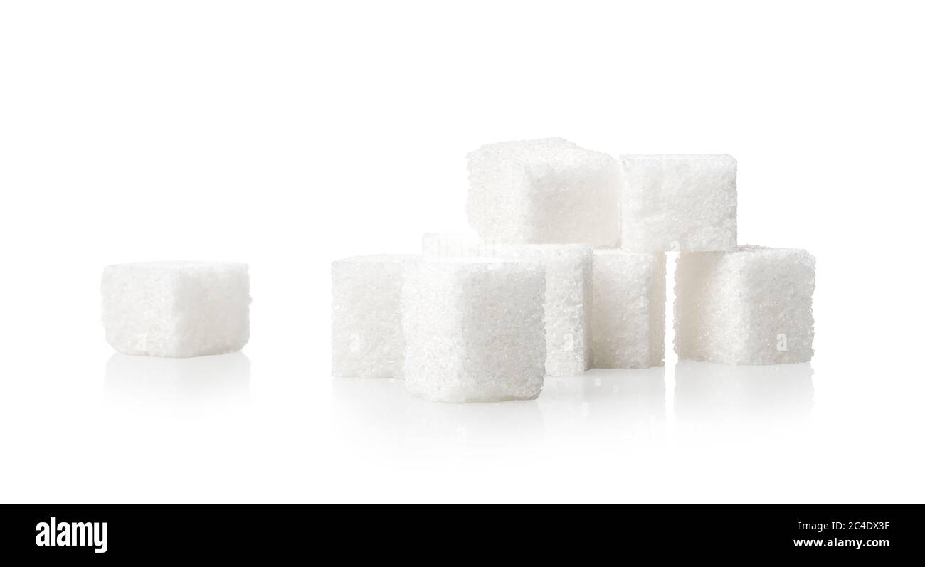 Un mucchio di cubetti di zucchero Foto Stock