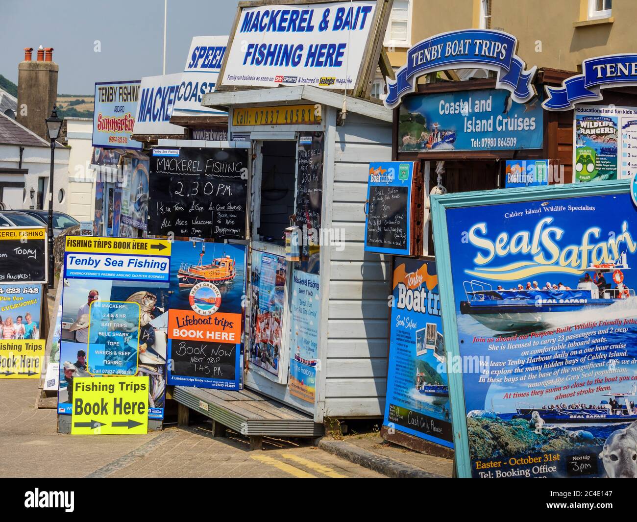 Prenotazione viaggi di pesca Tenby Pembrokeshire Wales Foto Stock