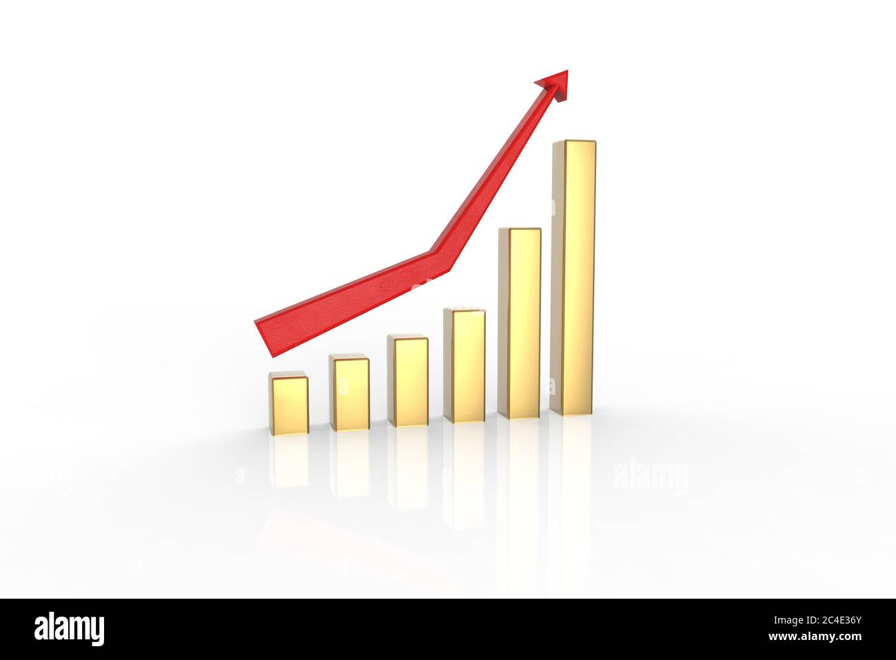 Grafico 3D Render of Business in crescita a velocità diverse Foto Stock