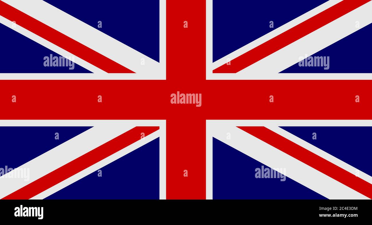 Bandiera del Regno Unito di Gran Bretagna e Irlanda del Nord. Bandiera britannica, nota anche come Union Jack. Illustrazione vettoriale. Illustrazione Vettoriale