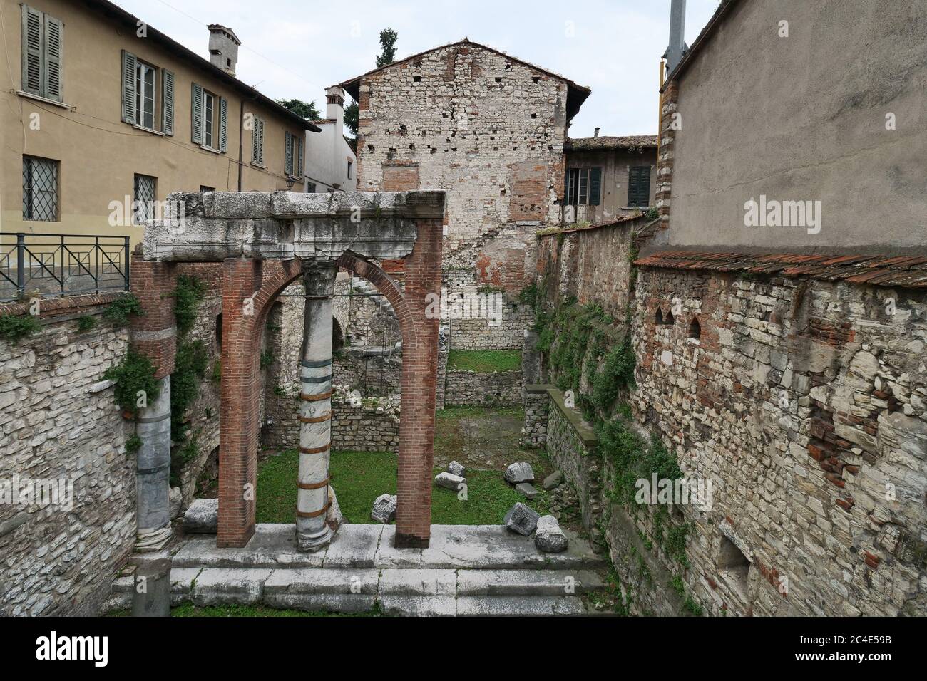 Villa storica in Brixia Parco Archeologico di Brescia Romana, Lombardia, Italia Foto Stock