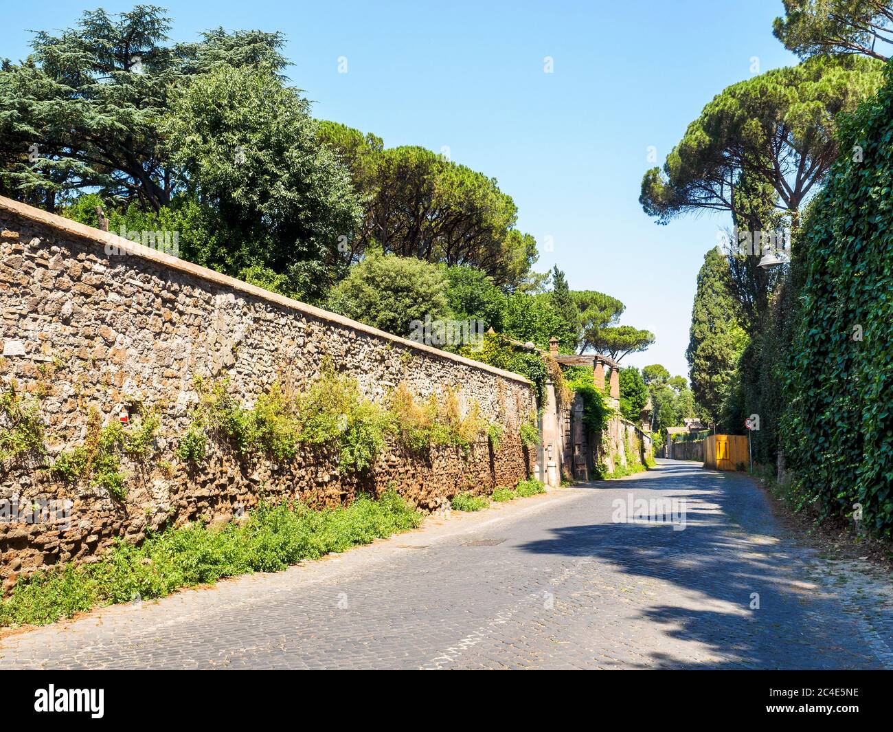 Via di porta San Sebastiano è un'antica via romana - Roma, Italia Foto Stock