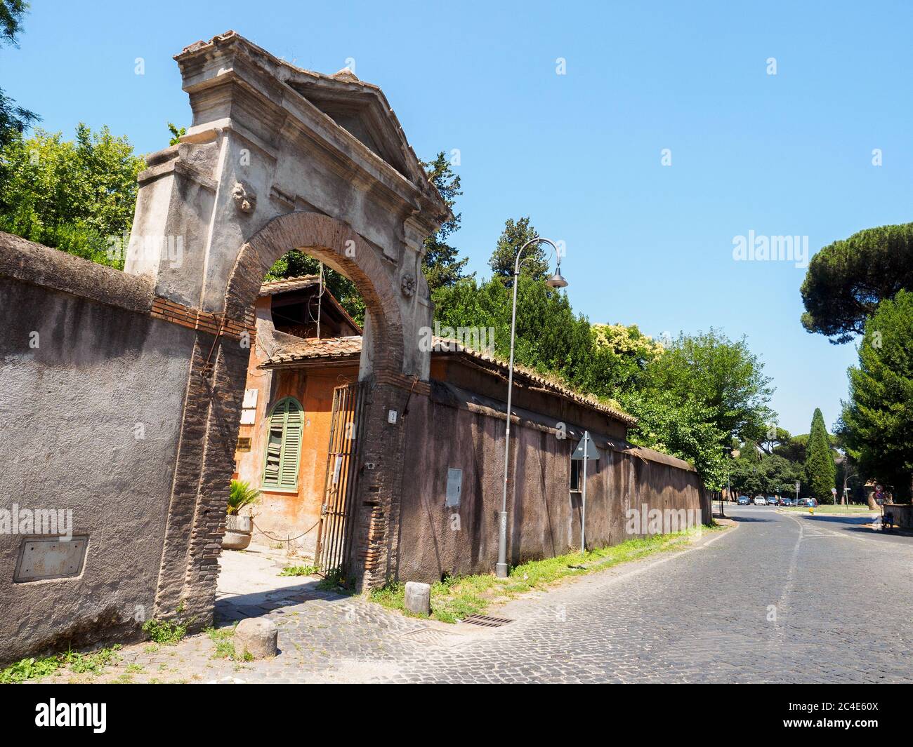 Via di porta San Sebastiano è un'antica via romana - Roma, Italia Foto Stock