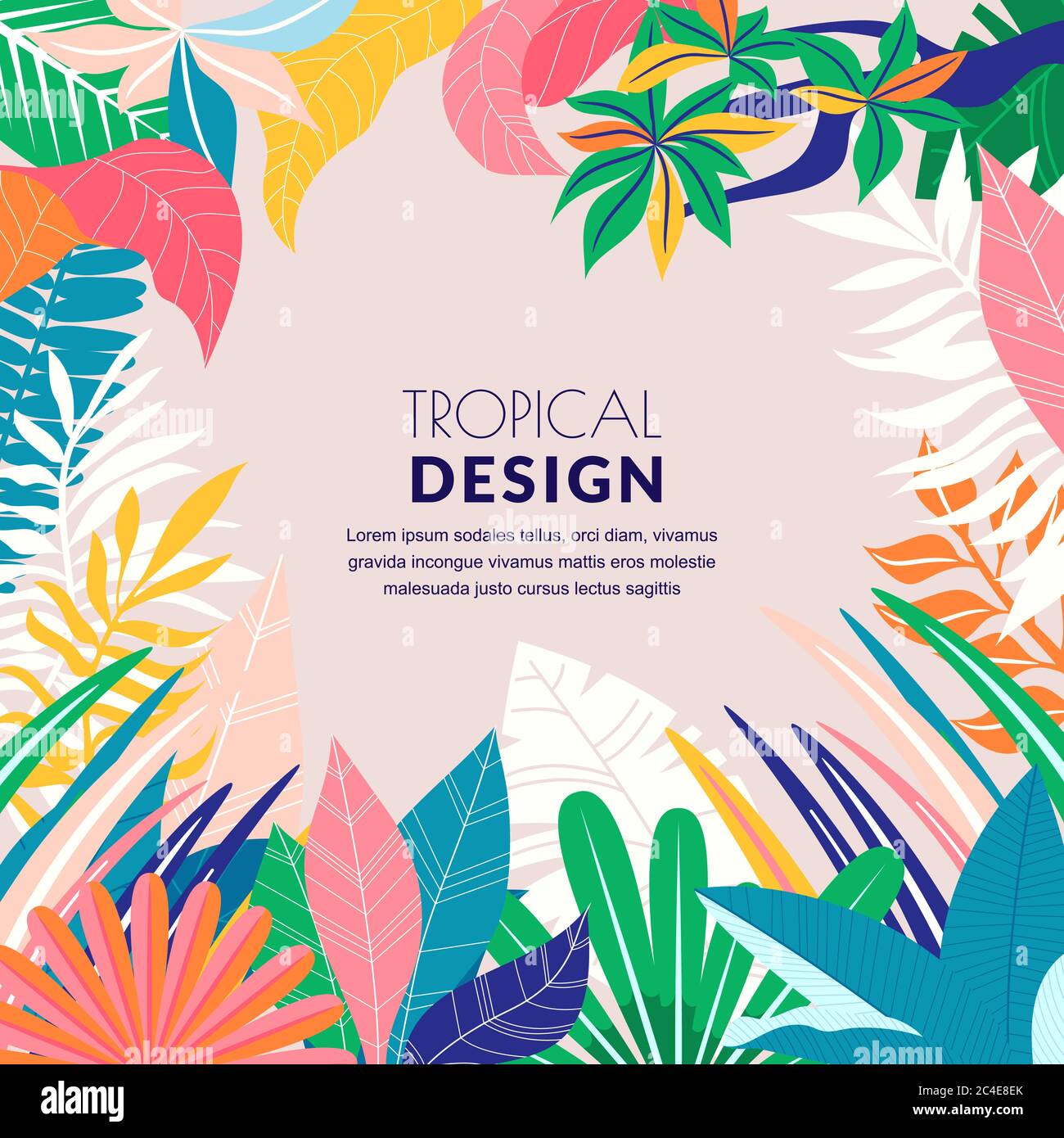 Summer tropicale astratto sfondo. Illustrazione del cartone piatto vettoriale. Mano tirato doodle foglie di palma cornice. Banner natura giungla, poster, auto di saluto Illustrazione Vettoriale Summer tropicale astratto sfondo. Illustrazione del cartone piatto vettoriale. Mano tirato doodle foglie di palma cornice. Banner natura giungla, poster, auto di saluto Illustrazione Vettoriale