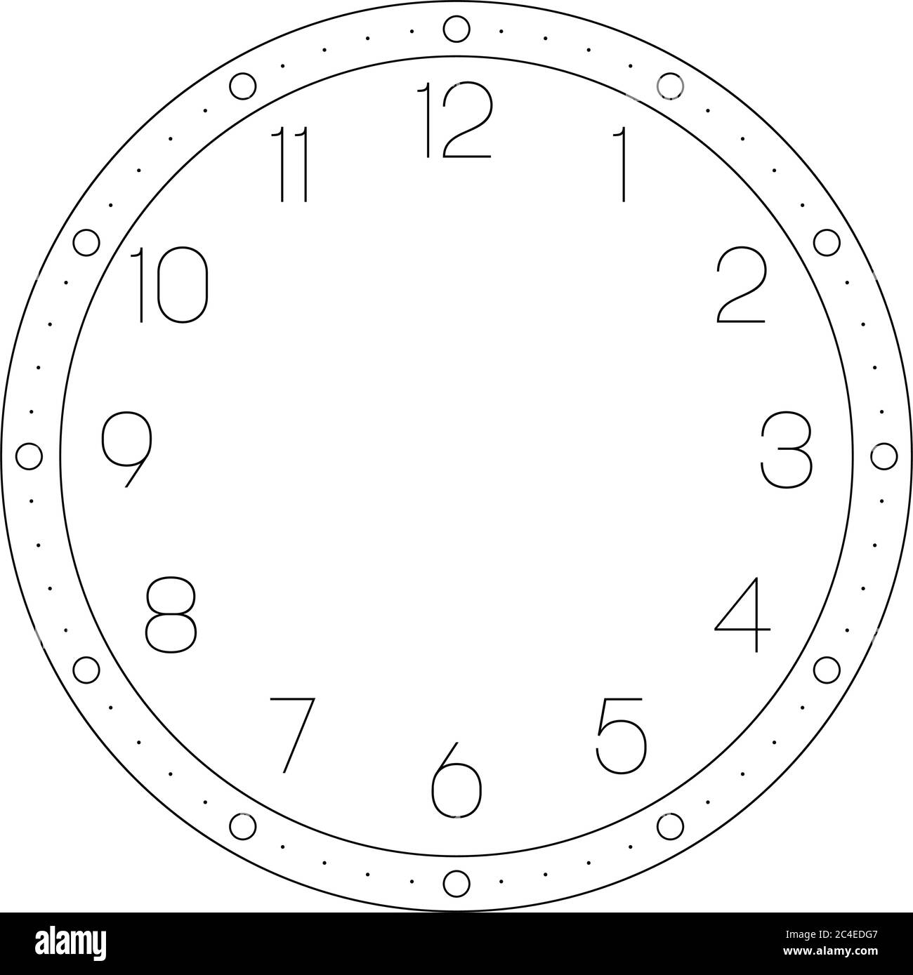 Quadrante orologio. Selezione dell'ora con numeri. I punti segnano minuti e  ore. Semplice illustrazione vettoriale piatta Immagine e Vettoriale - Alamy