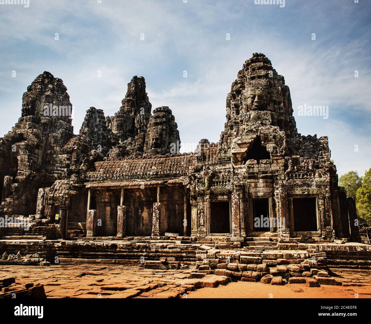 bayon tempio, Angkor wat, Siem Reap, cambogia, Sud-est asiatico Foto Stock