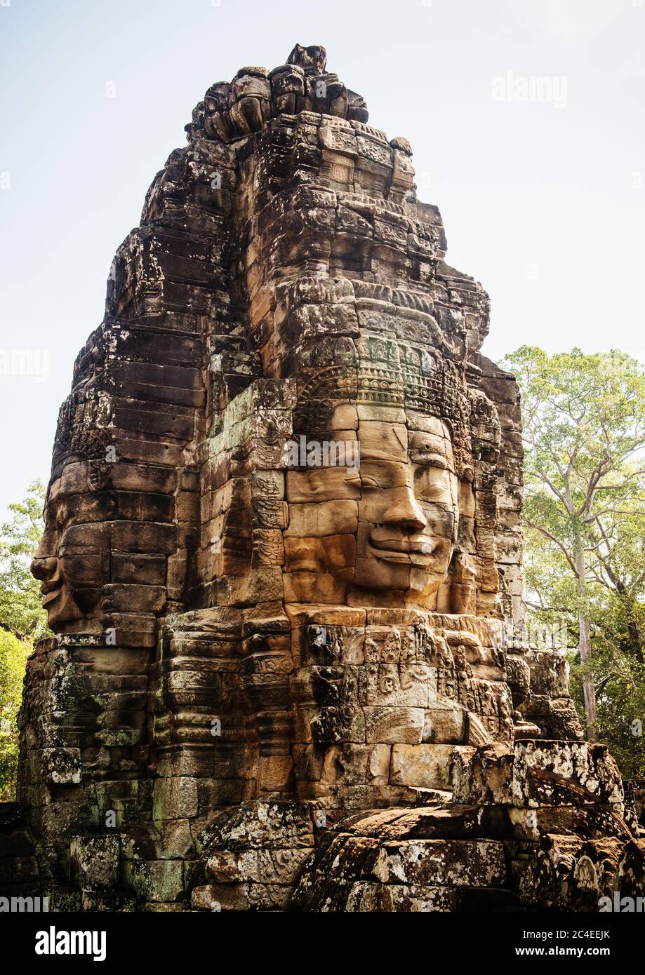 bayon tempio, Angkor wat, Siem Reap, cambogia, Sud-est asiatico Foto Stock