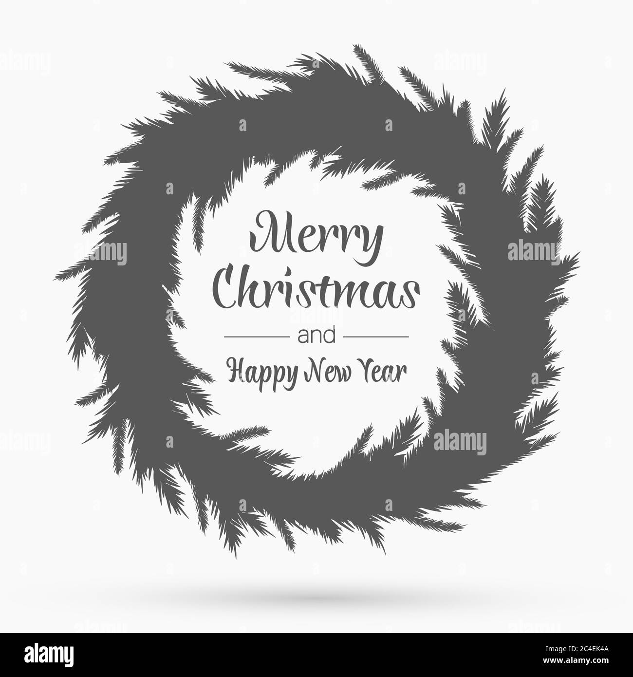 Modello di corona di Natale. Felice anno nuovo. Simbolo invernale. Elemento decorativo per brochure, volantino, biglietto d'auguri. Illustrazione semplice del disegno vettoriale Illustrazione Vettoriale