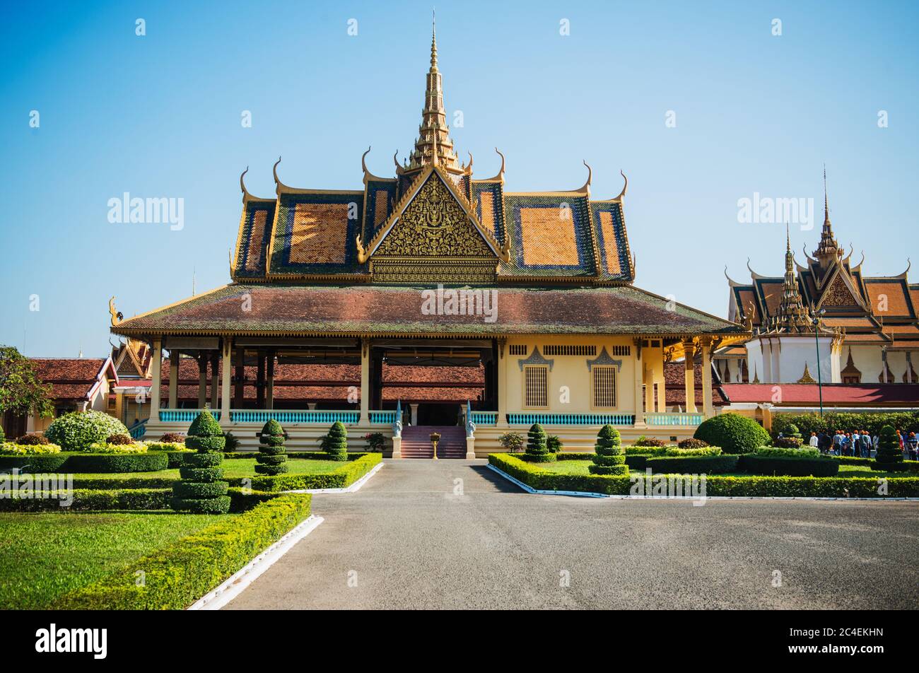 Palazzo reale di Phnom Penh, Cambogia, Sud-est asiatico Foto Stock