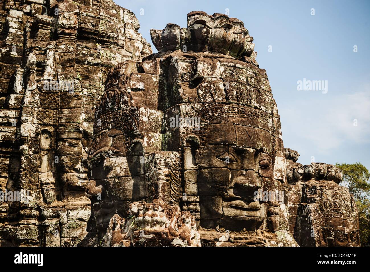 bayon tempio, Angkor wat, Siem Reap, cambogia, Sud-est asiatico Foto Stock