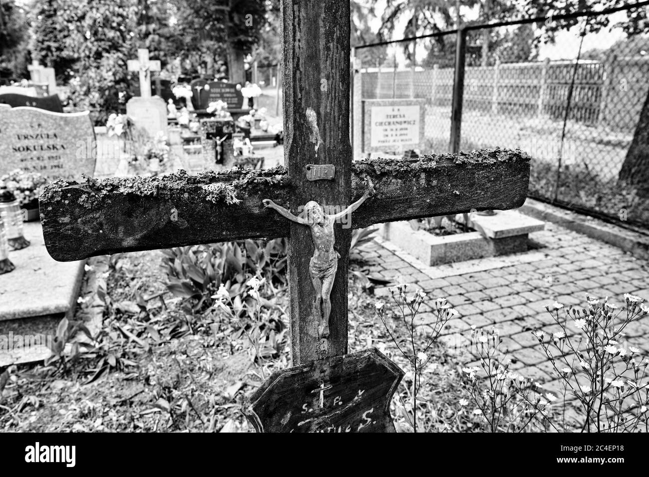 Cimitero comunale di Orneta, Warmia, terra storica nel Voivodato Warmiano-Masuriano. Foto Stock