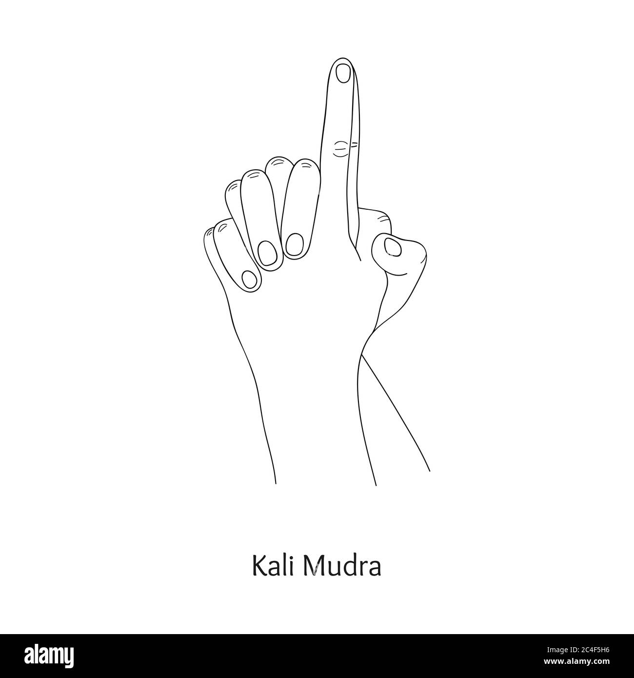 Kali Mudra. Vettore. Illustrazione Vettoriale