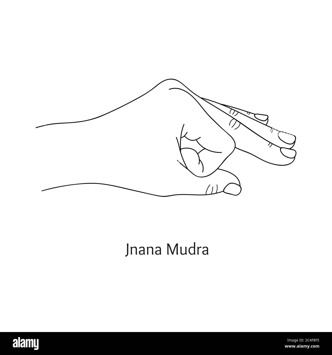Jnana (Gyan) Mudra / gesto di saggezza. Vettore. Illustrazione Vettoriale