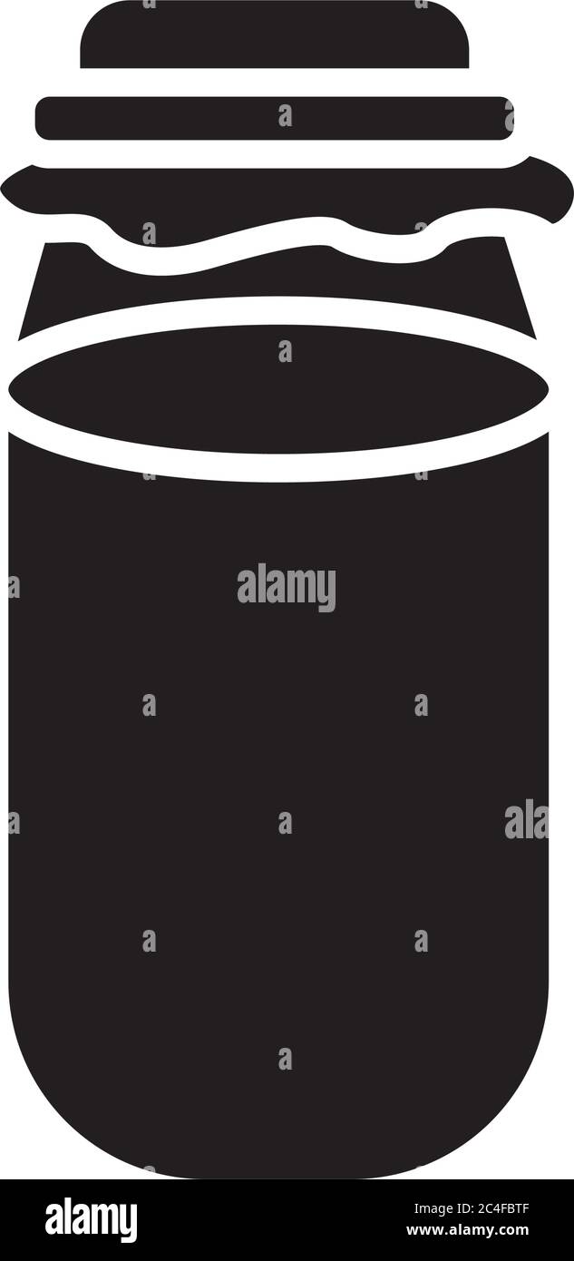 icona stile silhouette del vaso del latte disegno vettoriale Illustrazione Vettoriale