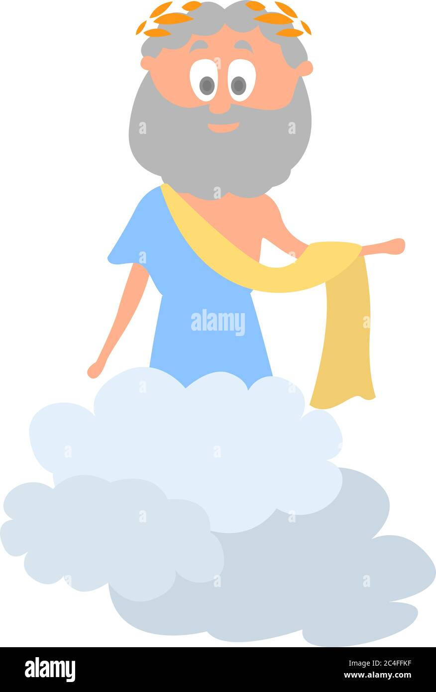 Zeus Dio, illustrazione, vettore su sfondo bianco Illustrazione Vettoriale