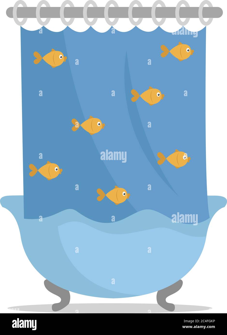 Bagno blu, illustrazione, vettore su sfondo bianco Illustrazione Vettoriale