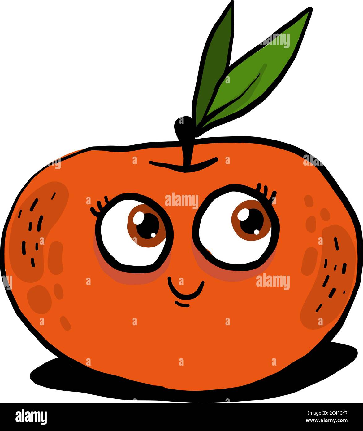 Mandarino arancione, illustrazione, vettore su sfondo bianco Illustrazione Vettoriale