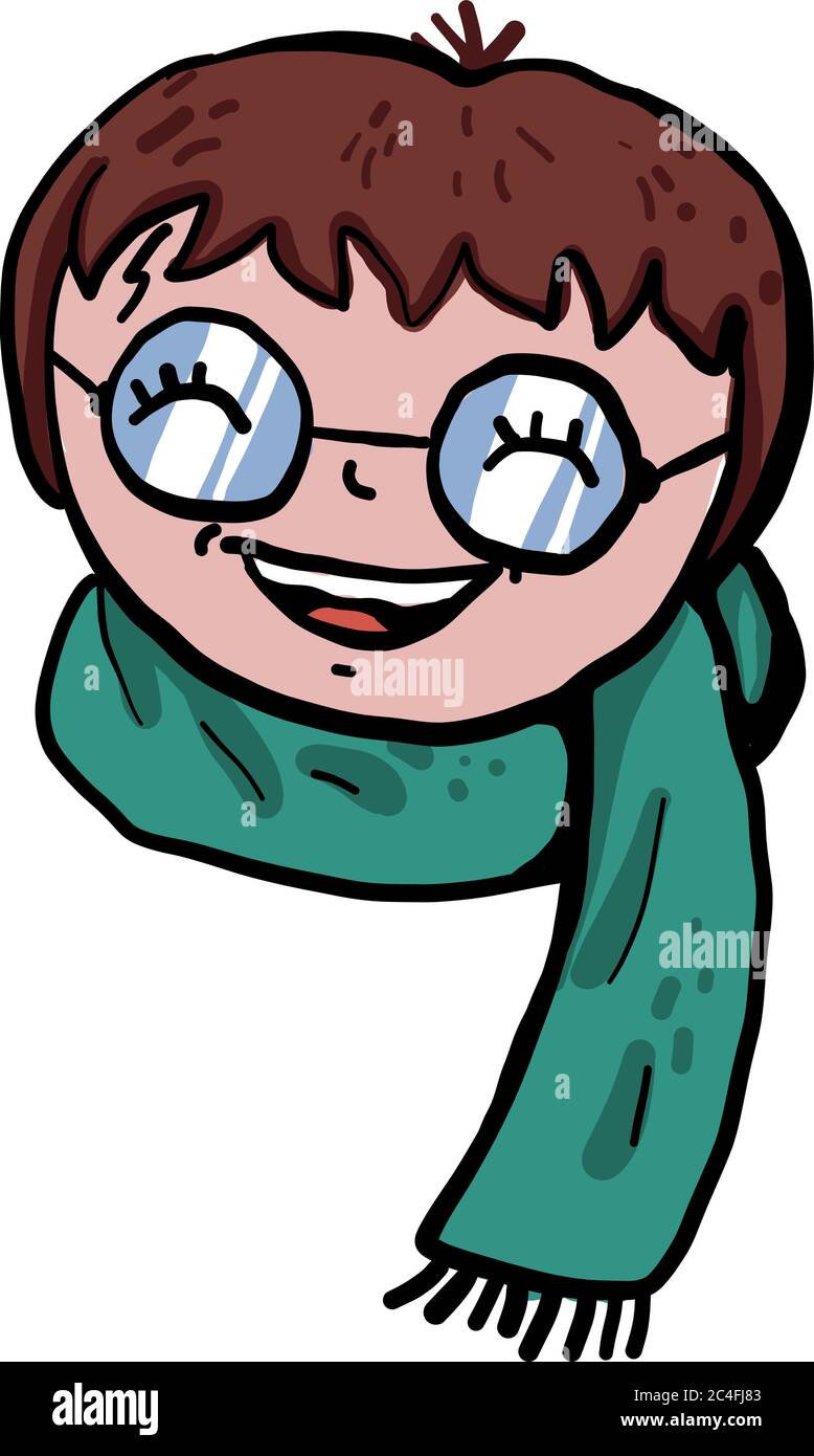 Harry Potter faccia, illustrazione, vettore su sfondo bianco Illustrazione Vettoriale