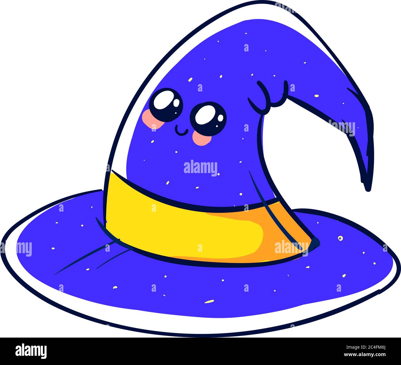 Simpatico cappello mago, illustrazione, vettore su sfondo bianco Illustrazione Vettoriale