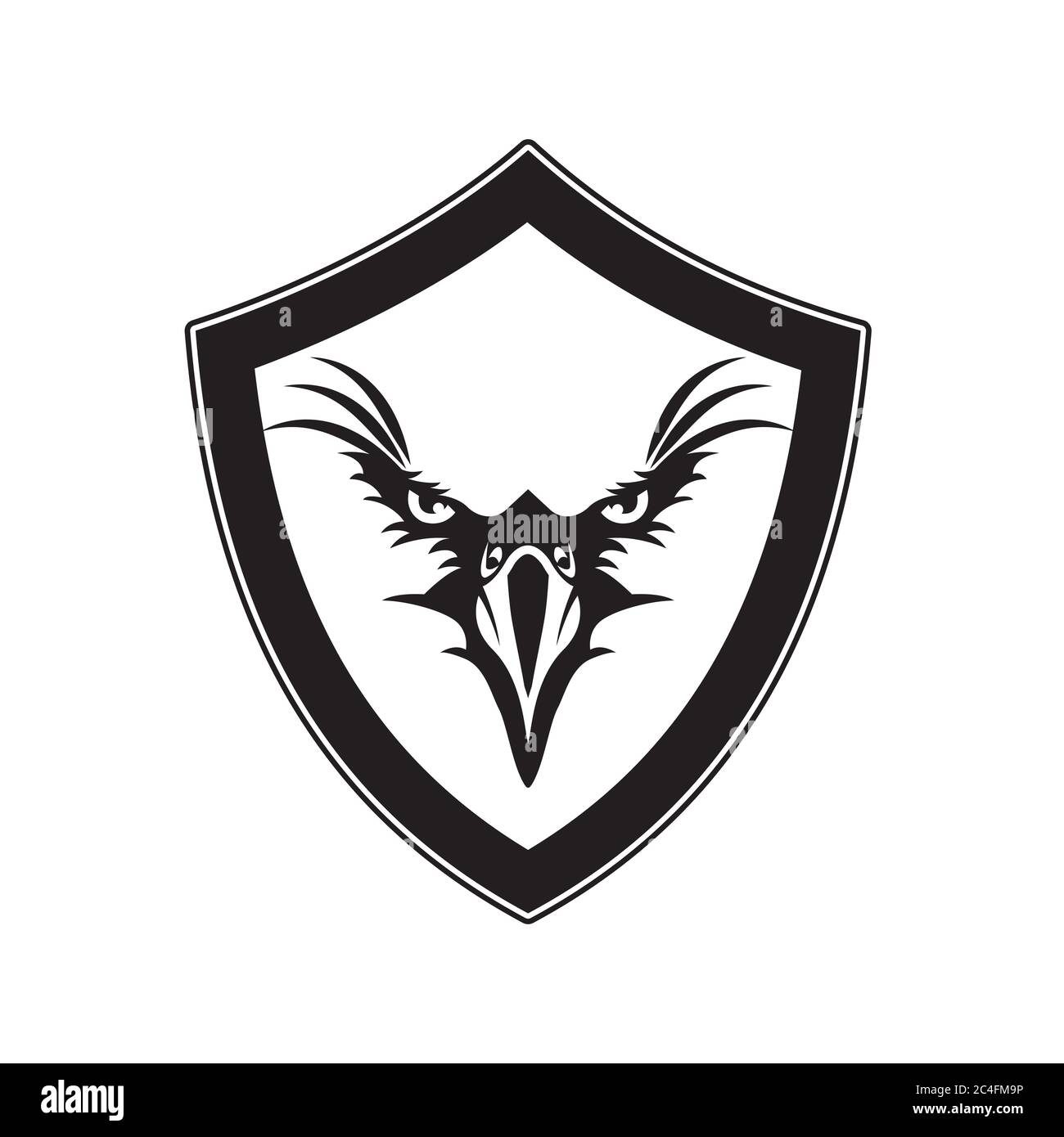 Modello vettoriale di disegno astratto con logo emblema. Icona del concetto del logo Flying Eagle Illustrazione Vettoriale