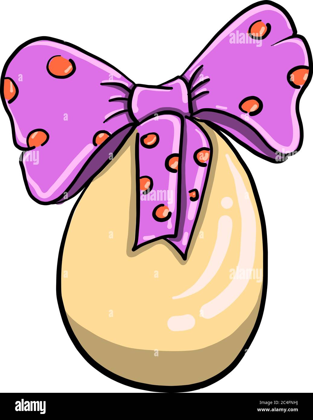 Uovo con prua, illustrazione, vettore su sfondo bianco Illustrazione Vettoriale