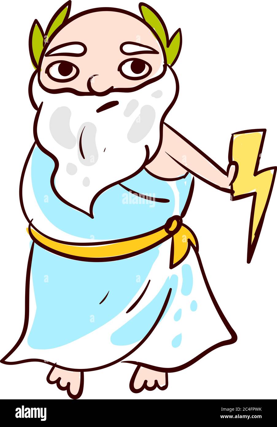 Triste dio Zeus, illustrazione, vettore su sfondo bianco Illustrazione Vettoriale