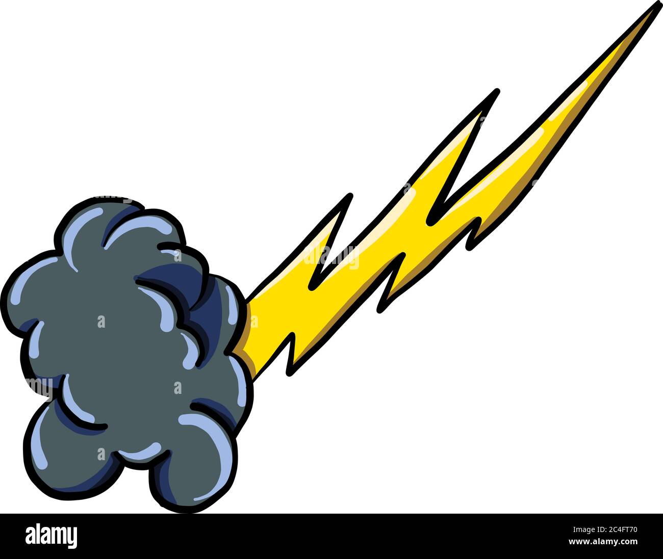 Thunder colpisce, illustrazione, vettore su sfondo bianco Illustrazione Vettoriale