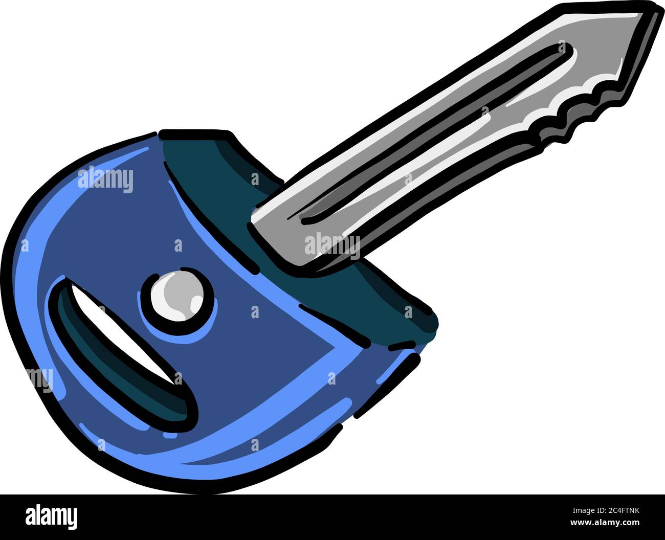 Tasto blu, illustrazione, vettore su sfondo bianco Illustrazione Vettoriale