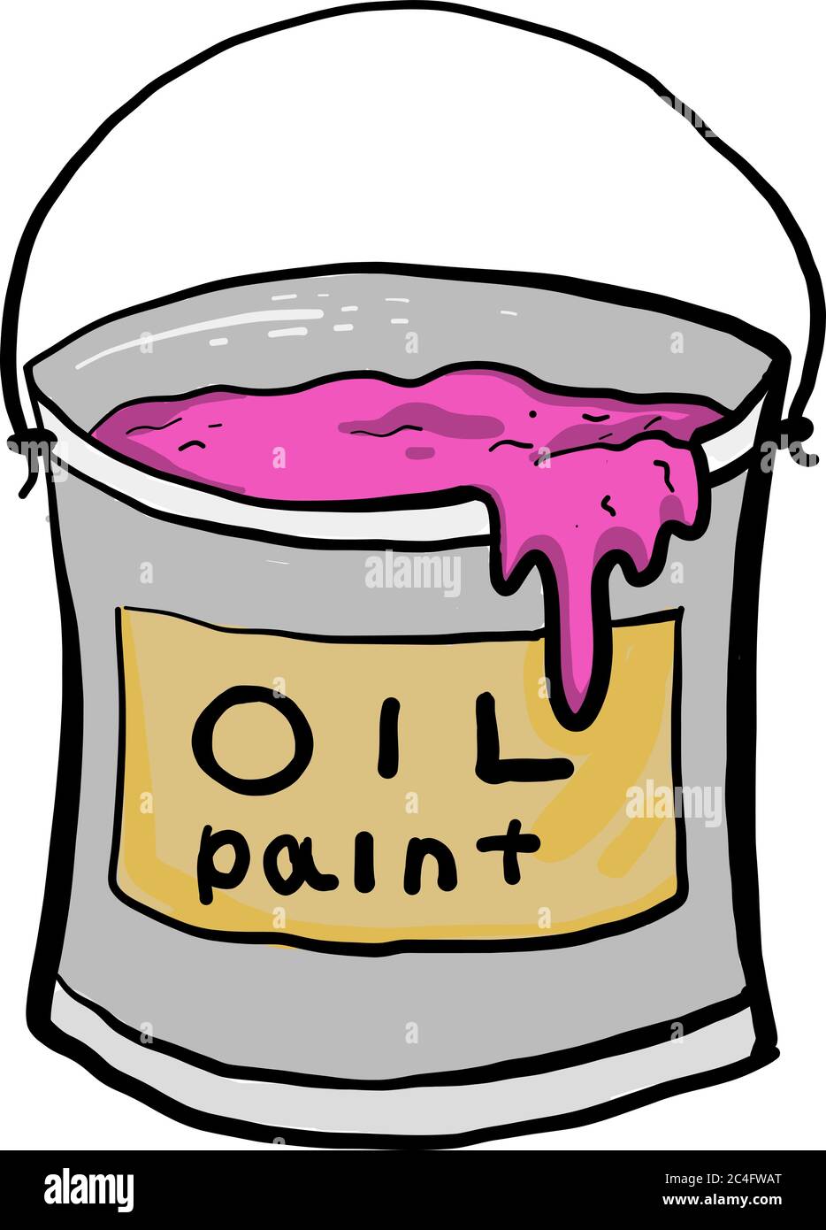 Vernice ad olio in lattina, illustrazione, vettore su sfondo bianco Illustrazione Vettoriale