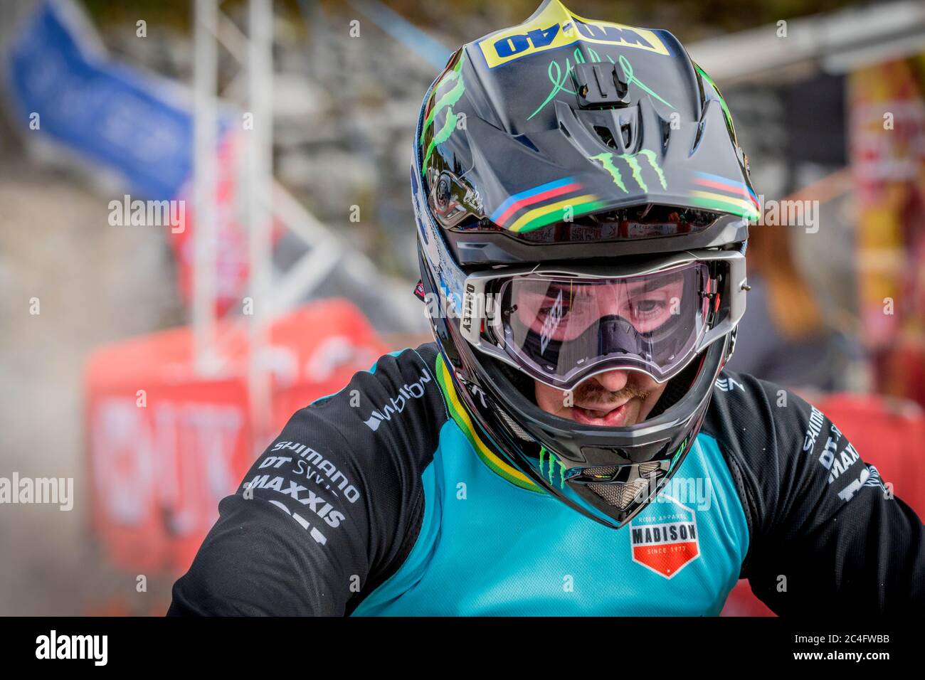 Danny Hart, Downhill Mountain Bike Racing, Scozia Foto Stock