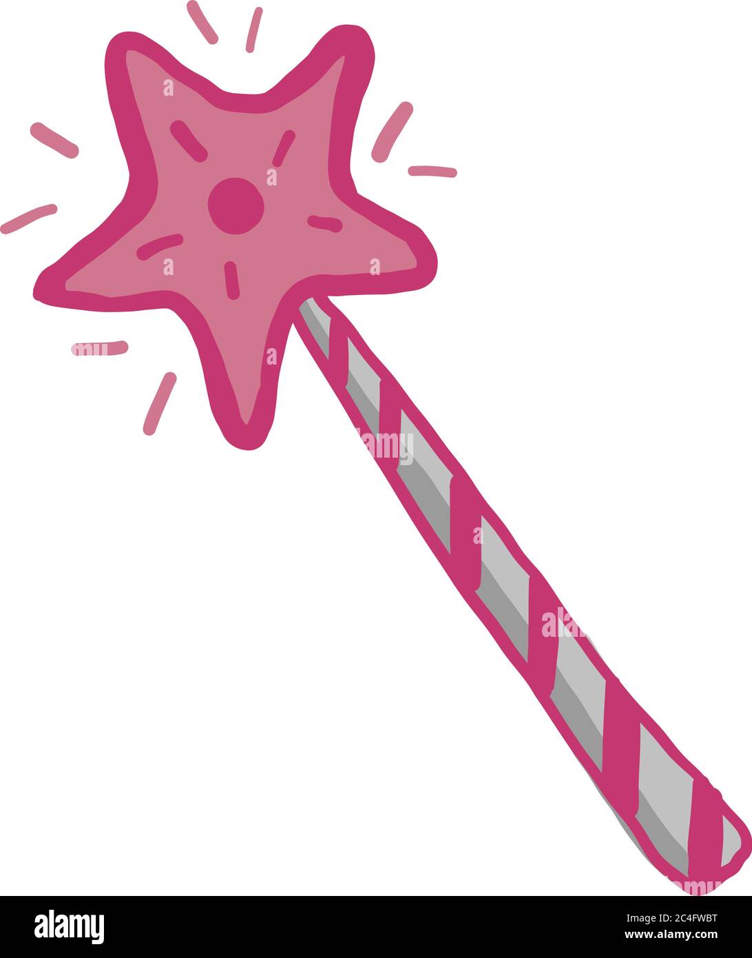 Bacchetta magica, illustrazione, vettore su sfondo bianco Illustrazione Vettoriale