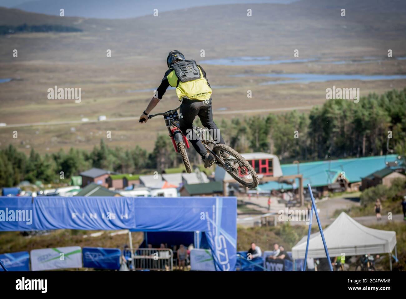Downhill Mountain Bike Racing, Scozia Foto Stock