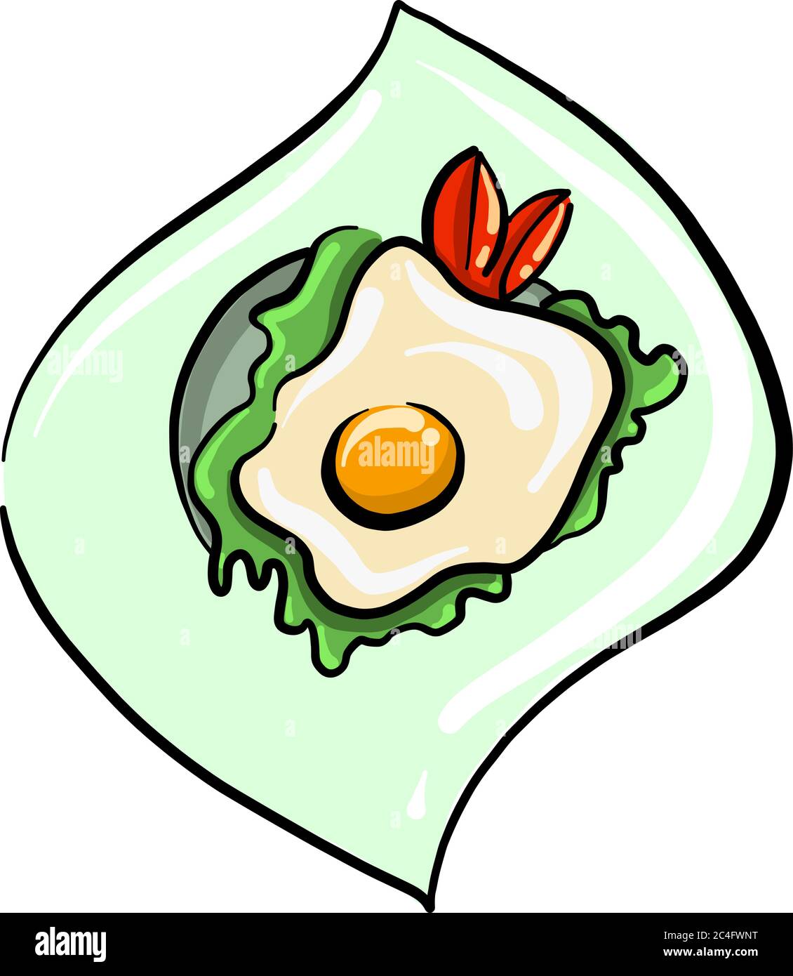 Deliziosa omlette, illustrazione, vettore su sfondo bianco Illustrazione Vettoriale