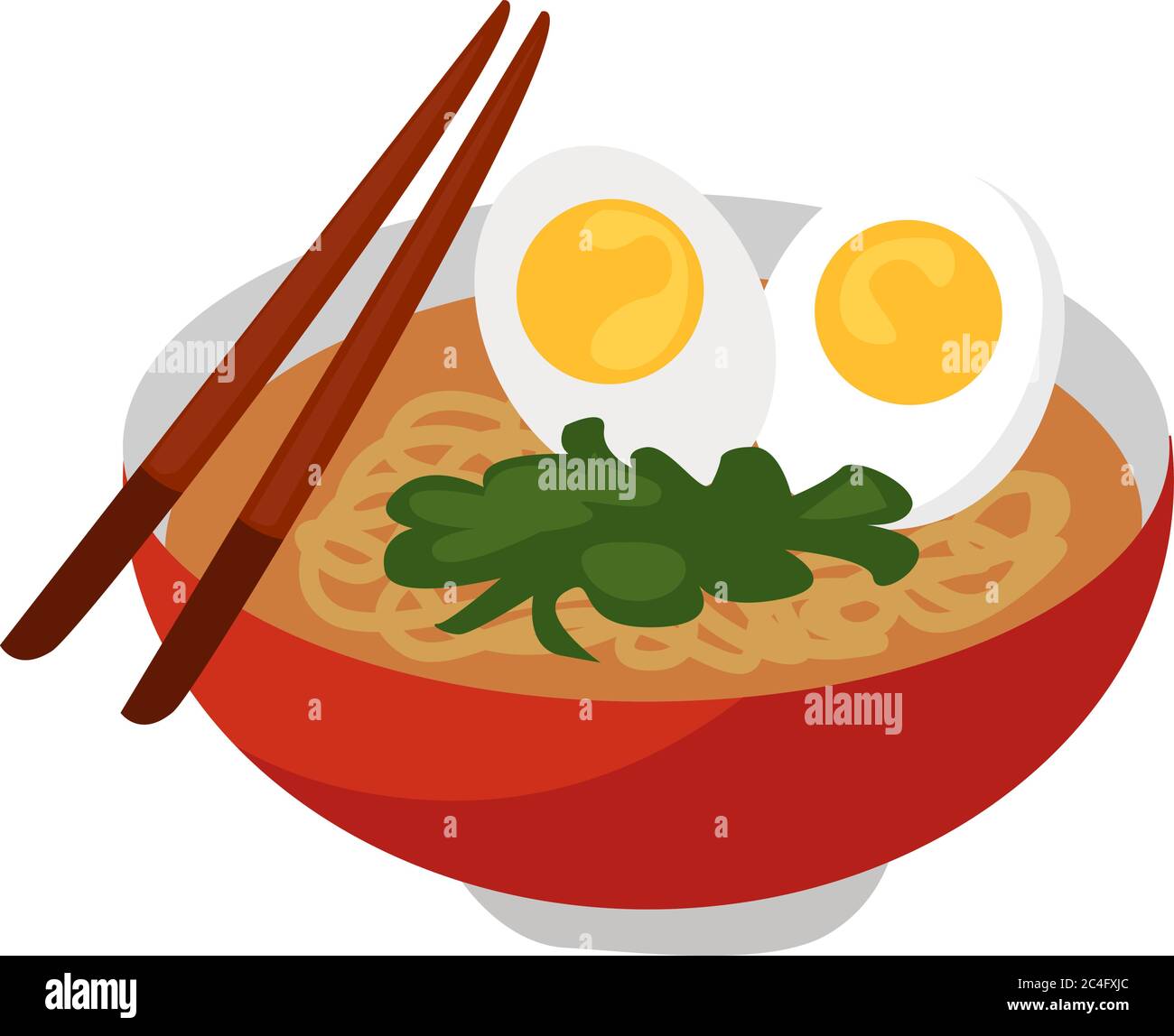 Ichiraku ramen in ciotola, illustrazione, vettore su sfondo bianco Illustrazione Vettoriale