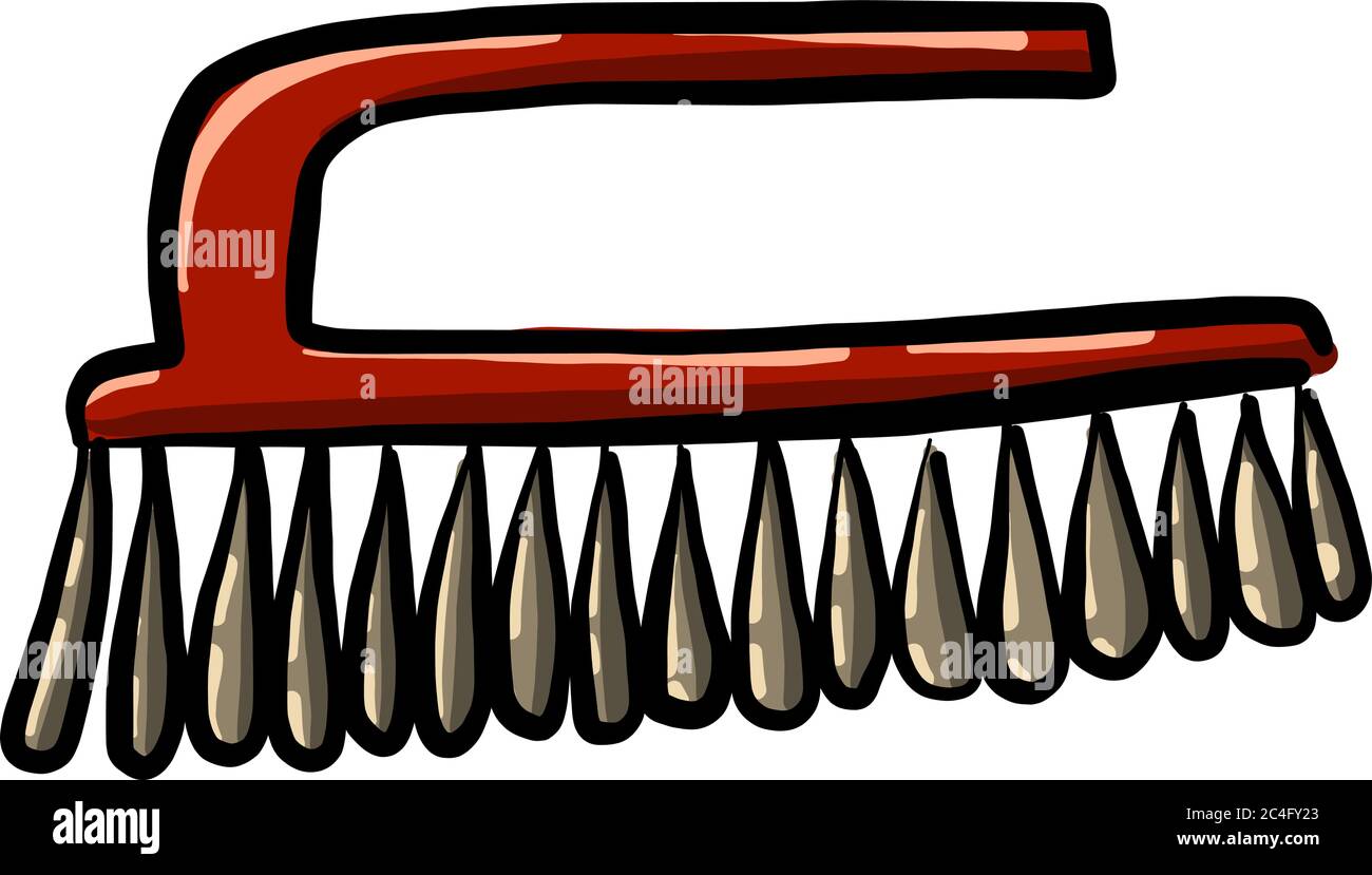 Pennello rosso, illustrazione, vettore su sfondo bianco Illustrazione Vettoriale